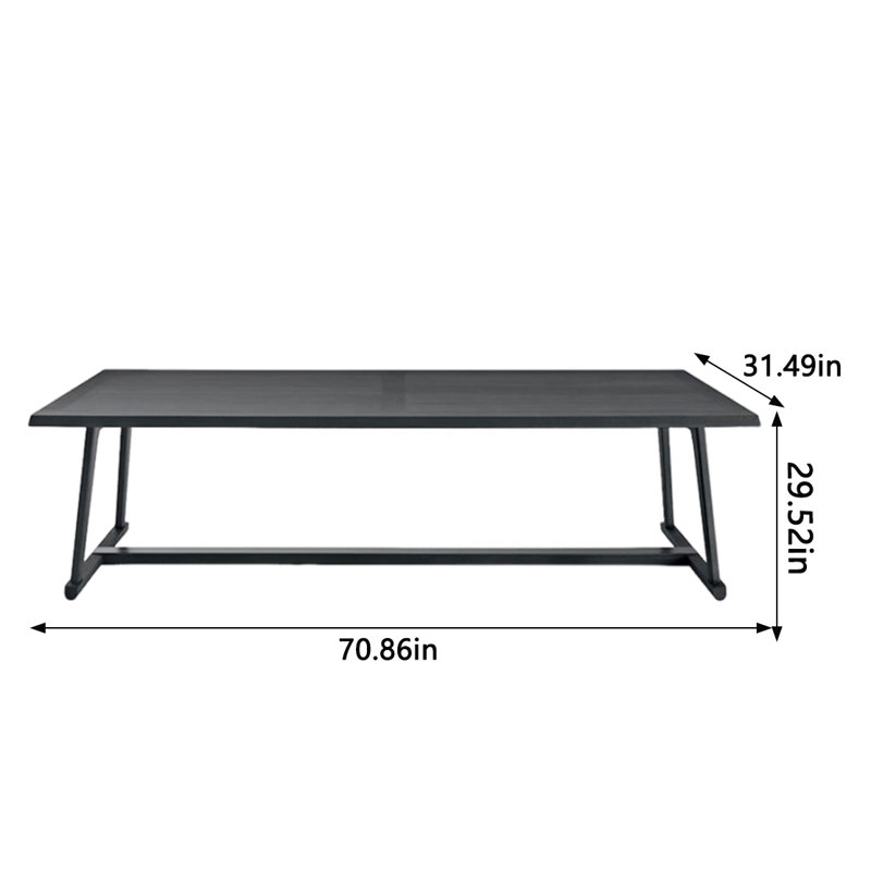 Routenberg Oak Solid Wood Dining Table, 31.49" W x 70.86" L