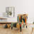 Full Moon Symphony Midcentury Abstract I - Upholstered Mid-Century Modern Slipper Chair, Midcentury Abstract Accent Chair