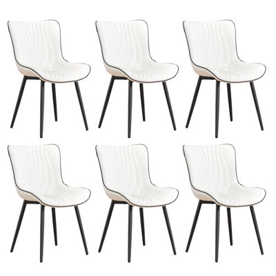 Chaises de salle à manger rembourrées en similicuir