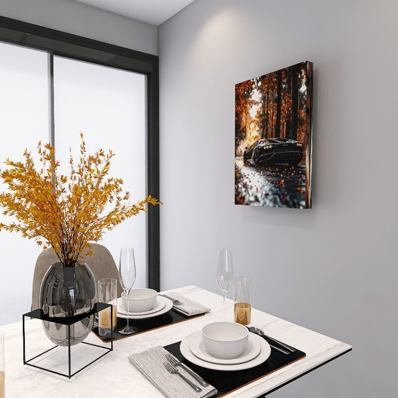 Voiture, voiture de sport, peinture sur toile, impression sur toile, décoration intérieure, H 20 po x l 30 po
