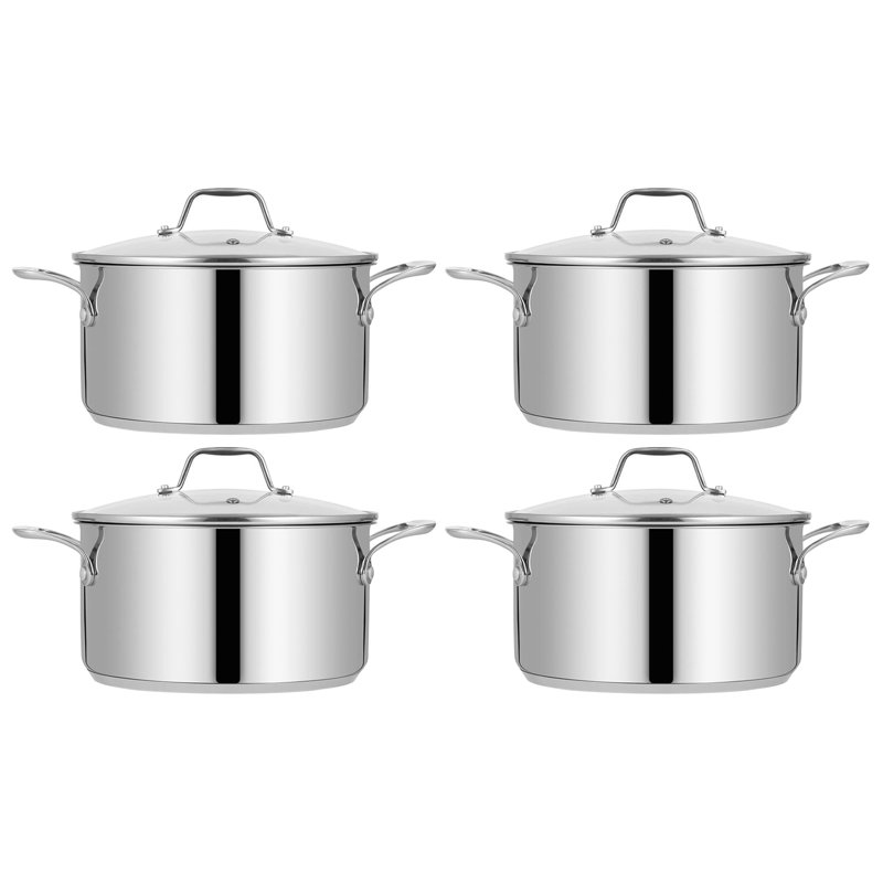 NutriChef 8 Quarts Non-Stick Stainless Steel Stock Pot