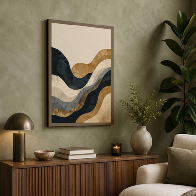 Earthen Waves Abstract - Wrapped Canvas