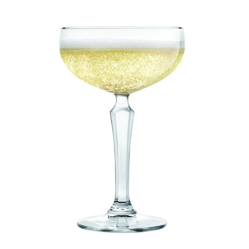 Vintage Diamond-Cut Coupe Cocktail Glass Set, Clear Glass, 8.6 oz, Set of 4