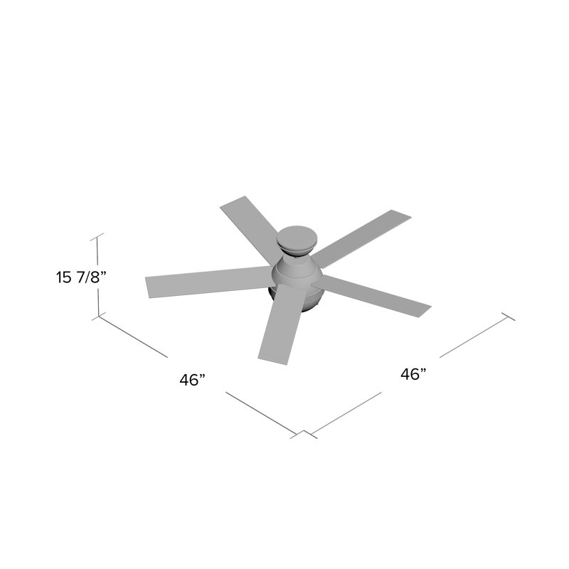 46" Anslee Standard Ceiling Fan with Pull Chain and Light Kit Included, Fresh White/Natural Wood