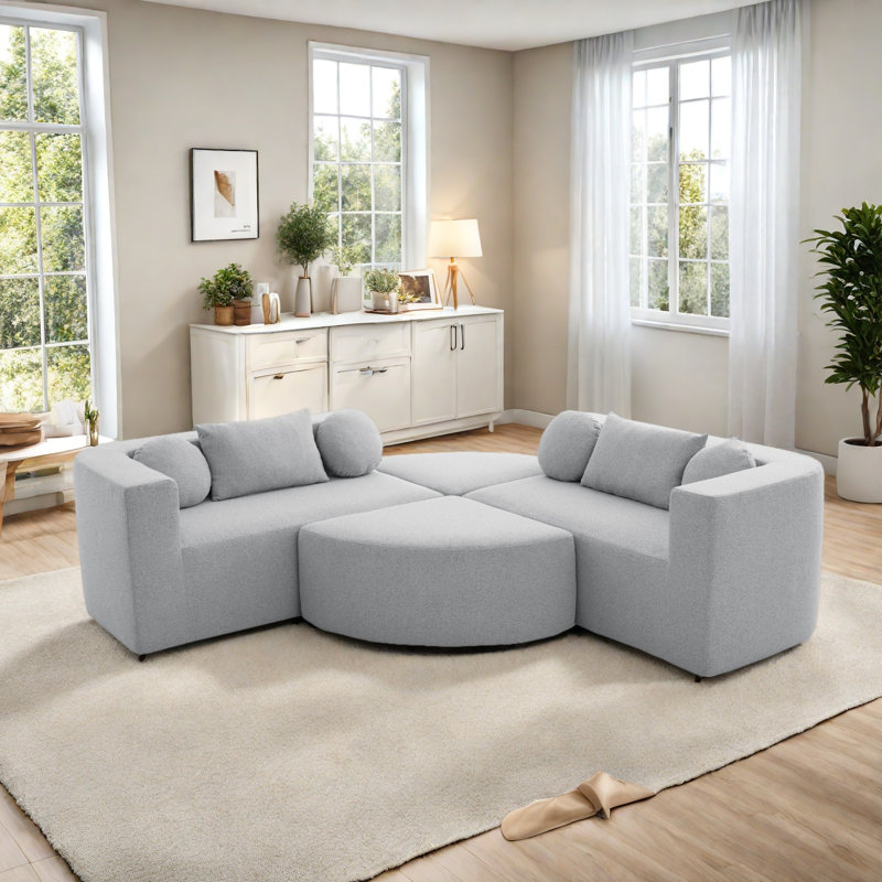 Canapé modulaire à compression Boneless, Boucle gris