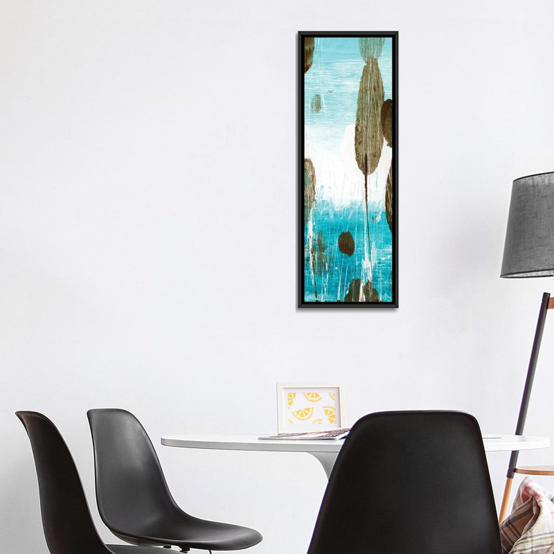 "Cattails I" par Ethan Harper-Panoramic, reproduction d’art sur toile, H 48 po x l 16 po x P 1,5 po, Toile avec cadre noir