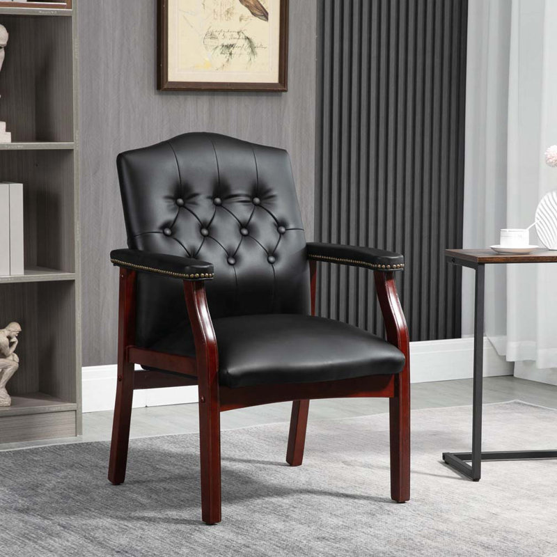 Fauteuil d'appoint rembourré en polyuréthane, Noir