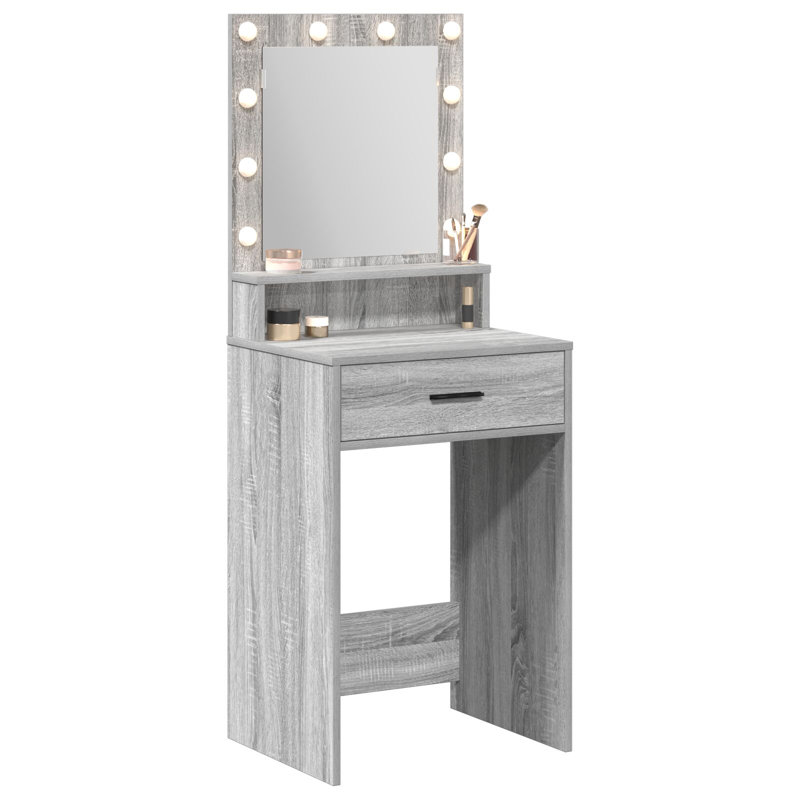 Particle Board 50 X 41 X 135 Cm Vanity Table, Grey Sonoma