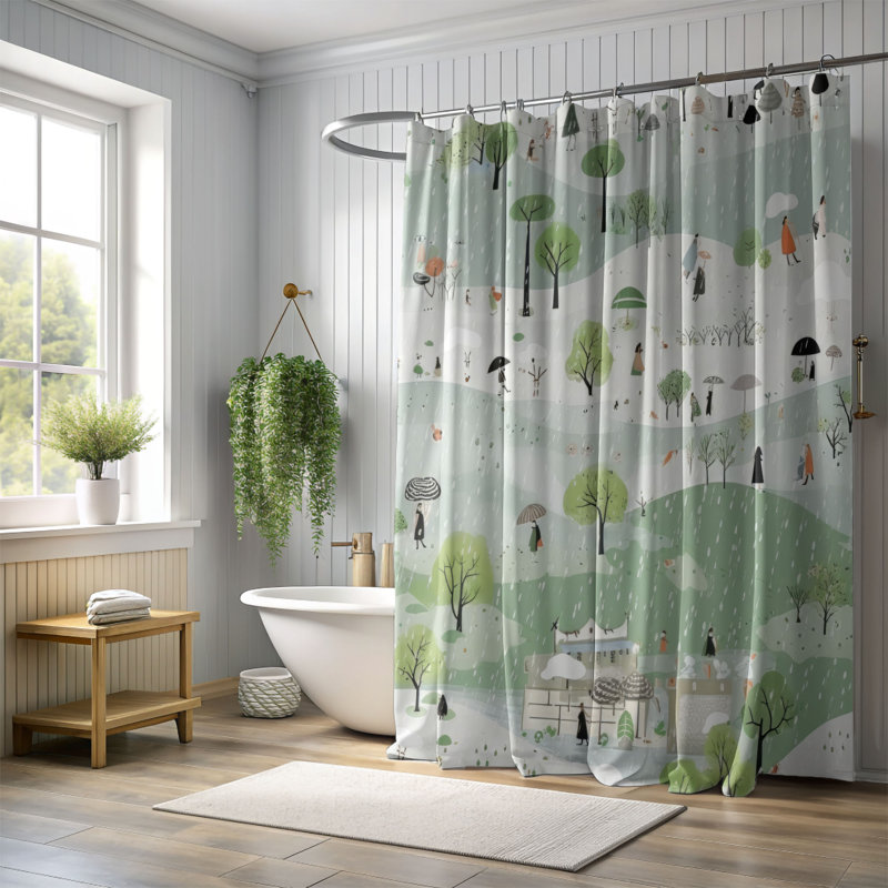 Rideau de douche Rainy Ascent - Premium, H 74 po x l 71 po