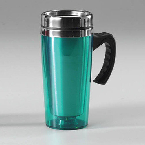16 oz. Travel Mug with Handle in Green
