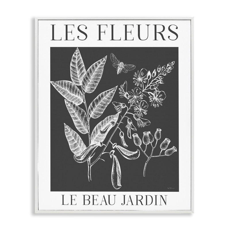 Estampe numérique Les Fleurs noire et blanche, design by Lux + Me Designs, H 20 po x l 16 po