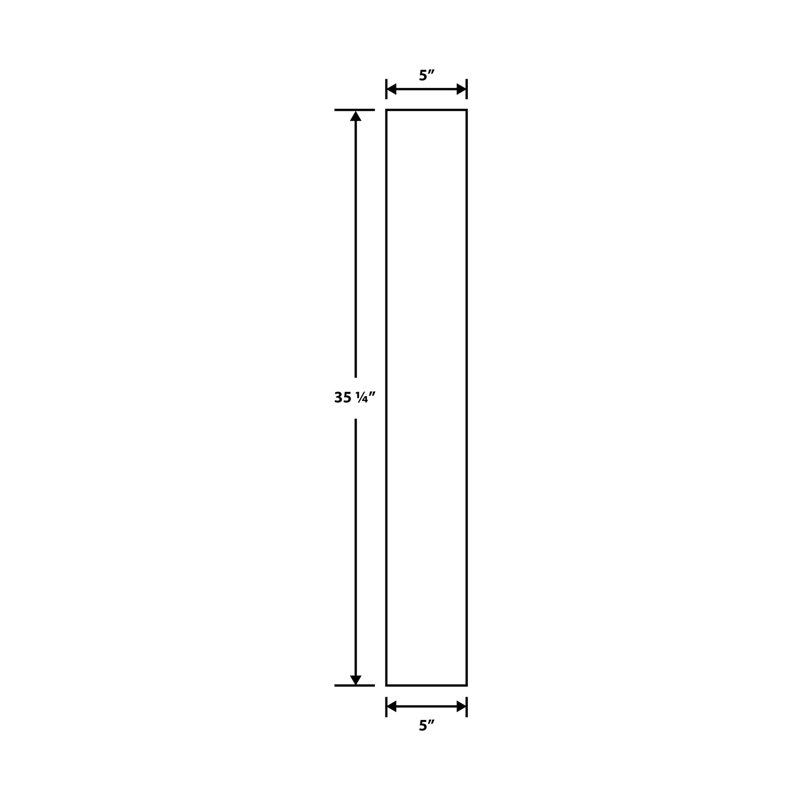 35-1/4In H X 5In W Solid Oak Wood Island Leg, Chêne