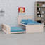 Lit plateforme en bois avec lit gigogne et rangement peu encombrant-264687556