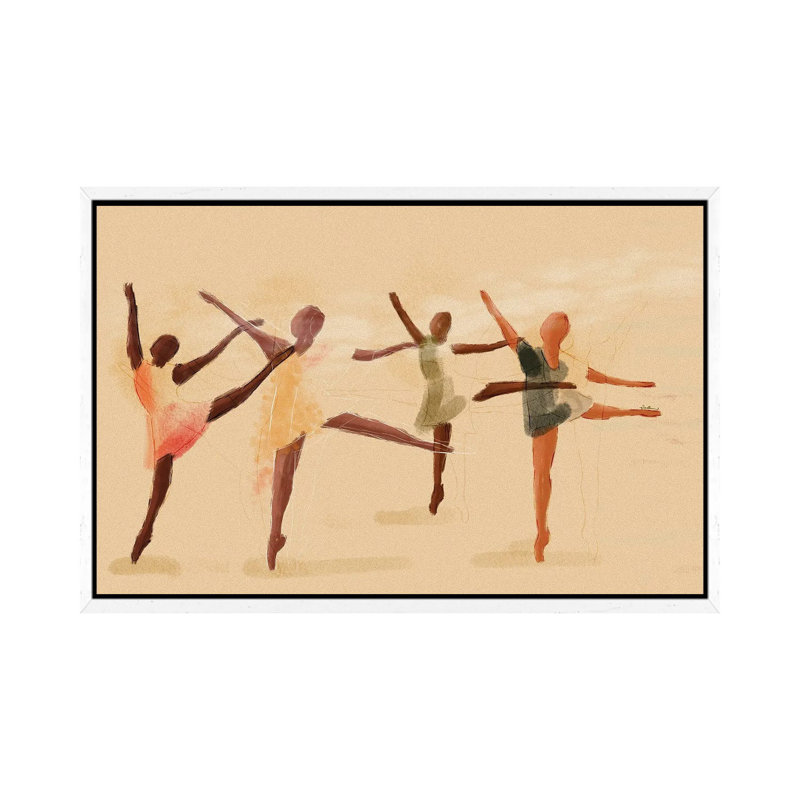 On Pointe by DeeLashee - Print on Canvas, 66.04 cm H x 45.72 cm W, White Framed