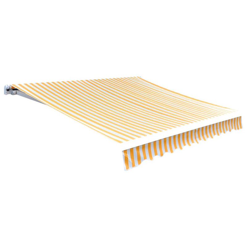 Awning Top Sunshade Canvas, Orange/White, 3m W x  4.8m D