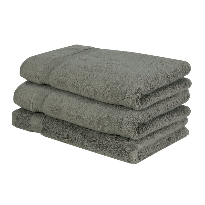 Splash 100% Cotton Zero Twist Hand Towel Set, 550 GSM Soft Absorbent Hand Towels for Bathroom, Spa & Daily Use, OEKO-TEX Certified, 3 Pack, Gray