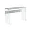 Table d'appoint, console, vestibule, étroit, canapé, salon, chambre à coucher, stratifié gris, verre trempé transparent, contemporain, moderne-124922140