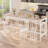 Lysle 5-Piece Industrial Bar Table Set with Metal Shelf, Dining Set, Counter Height Table & 4 Bar Stools-1146240952-1146240954-1146240956