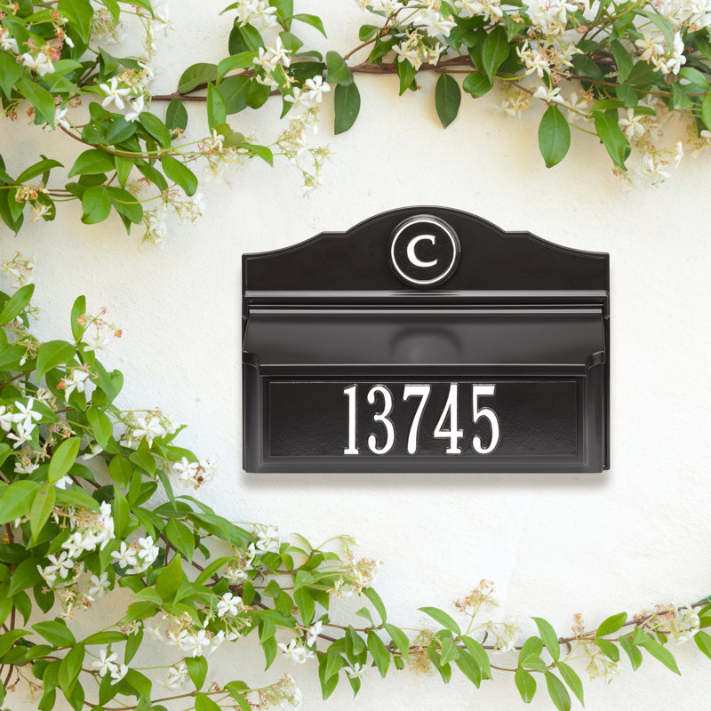 Wall Mounted Mailbox, Black/White, Yes