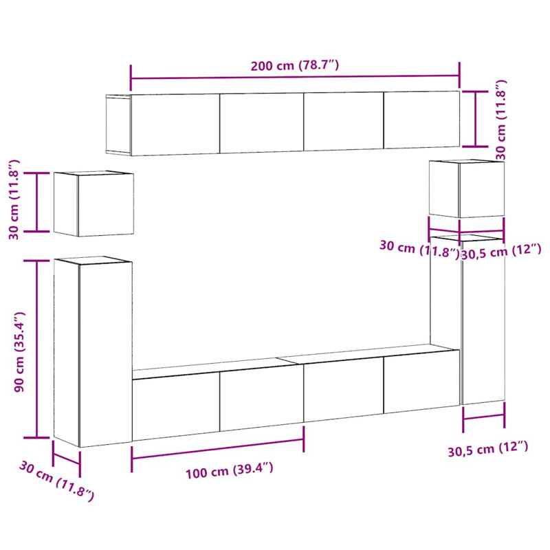 Azeez TV Stand for TVs up to 43", Old Wood