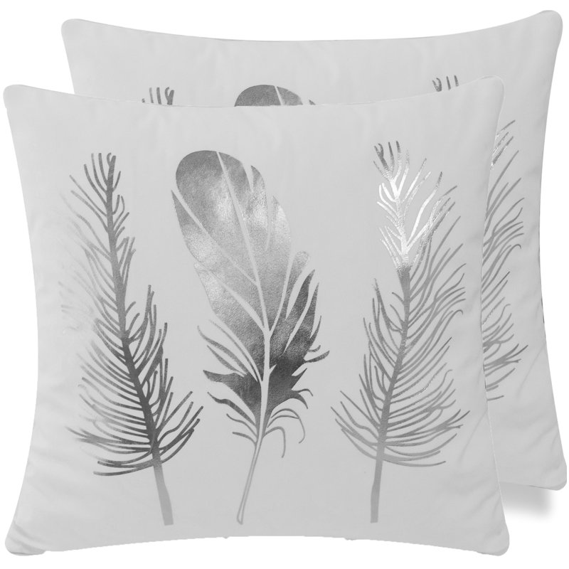 Christmas Microsuede Throw Pillow, Polyester/Polyfill, Silver