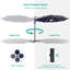 Parasol en porte-à-faux éclairé avec manivelle 132 po Agace inclus-1044619459