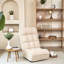 4-Segment Adjustable Chair For Bedroom, Soft Sponge, White Reclining Watching Tv, Back, Space Saving
