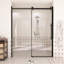 Porte de douche sans cadre coulissante simple avec poignée en acier inoxydable