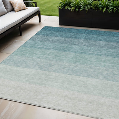 Tapis bleu sarcelle lavable 5 pi x 8 pi