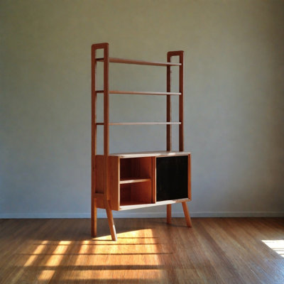Italian style retro semi open bookcase