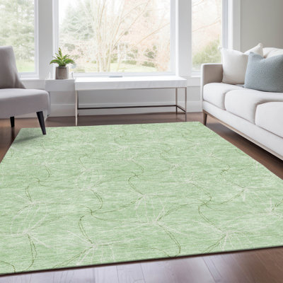Tapis menthe Prisco lavable à la machine de qualité supérieure