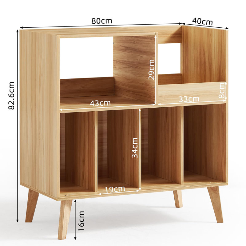 82.6cm H Media Shelves, Wood-coloured