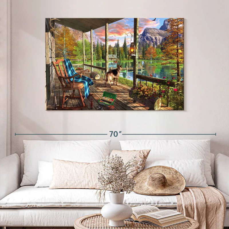 Mountain Cabin Home, H 32 po x l 48 po