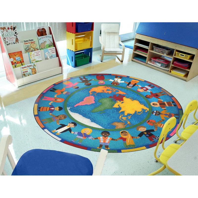 Tapis «Hands Around The World» par Joy Carpets, Rond 7 pi 7 po