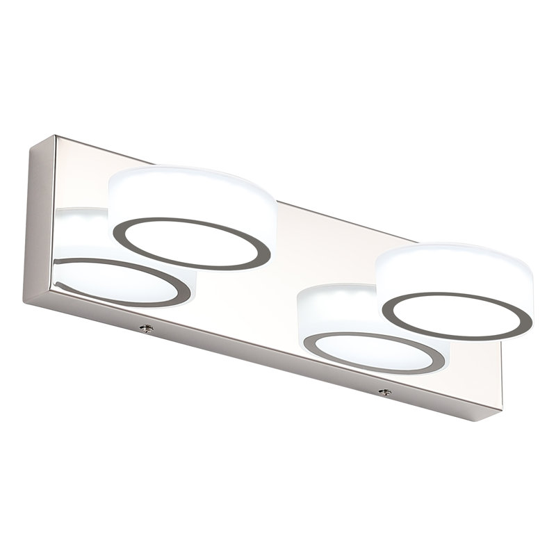 Éclairage pour meuble-lavabo à DEL Macfadden, haute transmittance et intensité variable avec rotation à 270 °, Chrome chrome