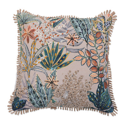 Tropic Natural Throw Pillow