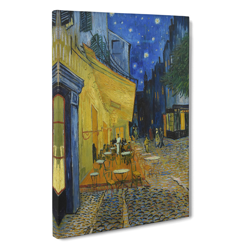 Cafe Terrace at Night by Vincent Van Gogh - Wrapped Canvas Painting, 60cm H x 40cm W x 3cm D