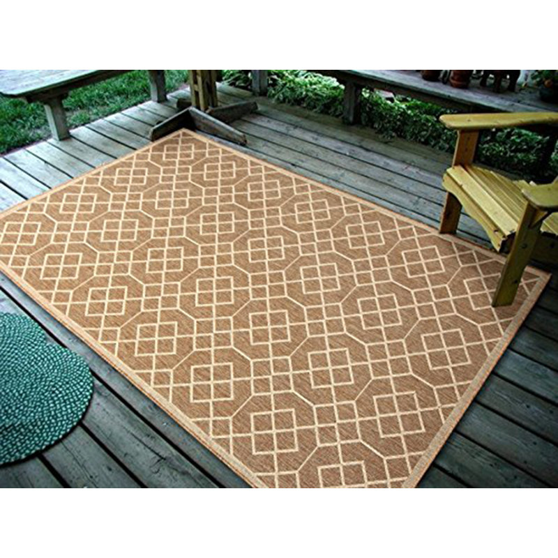 Tapis espace intérieur/extérieur beige blocks Boutte, Rectangulaire 4 pi 5 po x 7 pi