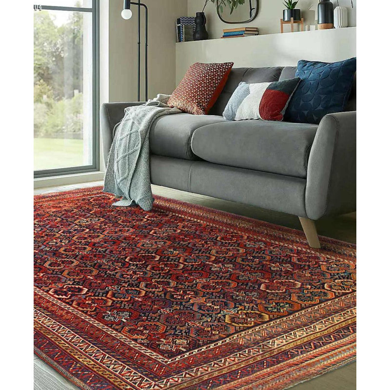 Hand Woven Cotton and Wool Area Rug