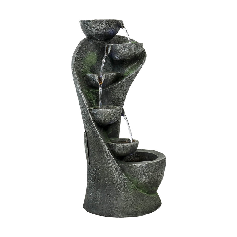 Georgescu Weather Resistant Cascade Fountain with Light