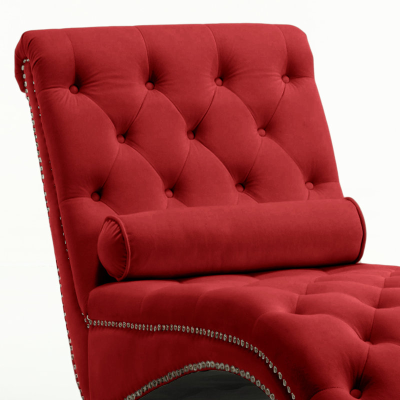 Velvet Chaise Lounge, Red Velvet