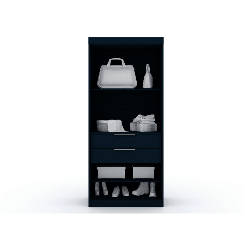 Mulberry 36" Wardrobe Closet In Midnight Blue, Dark Blue