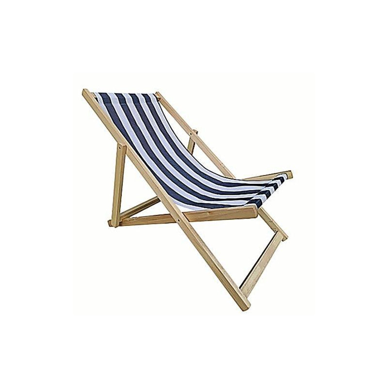 populus wood sling chair blue Stripe Broad blue Stripe folding chaise lounge chair