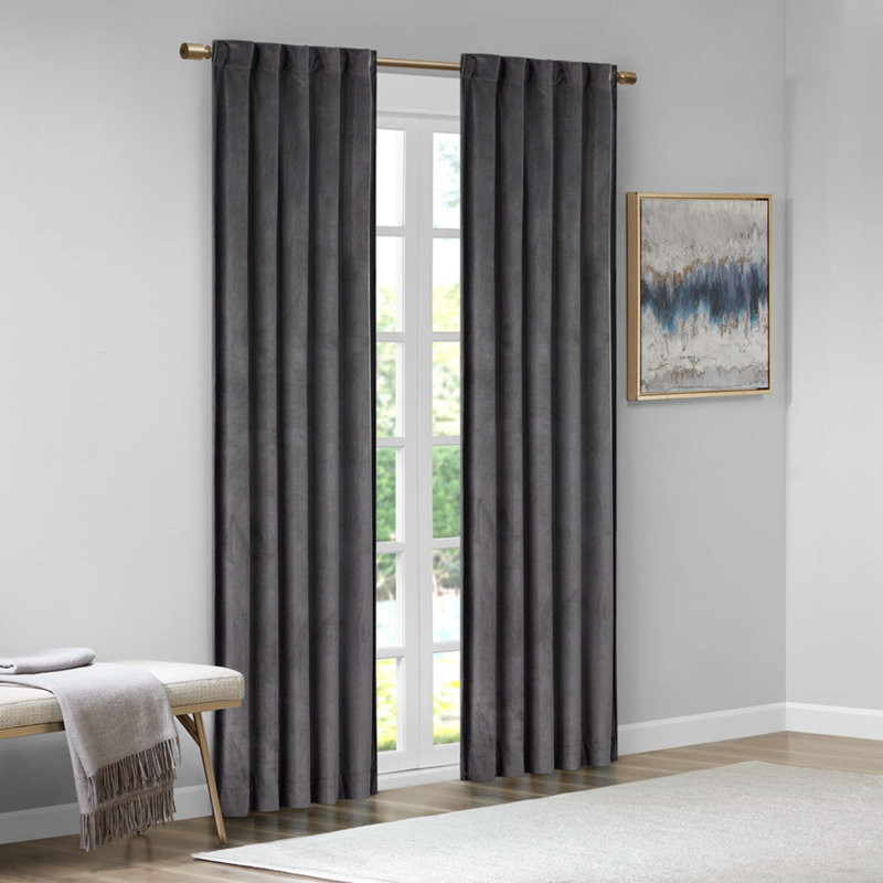 Hegewisch Blackout Curtain Panel Pair, Gray, 37" W x 95" L