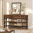 53" Console Sofa Table, Entryway Table With 3 Drawers, 3 Tier Behind Couch Table-1453933407