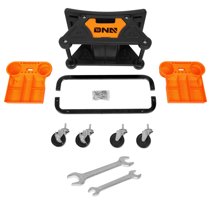 Mechanic Stool Rolling Work Seat W/Swivel Wheels and Storage Tool Tray