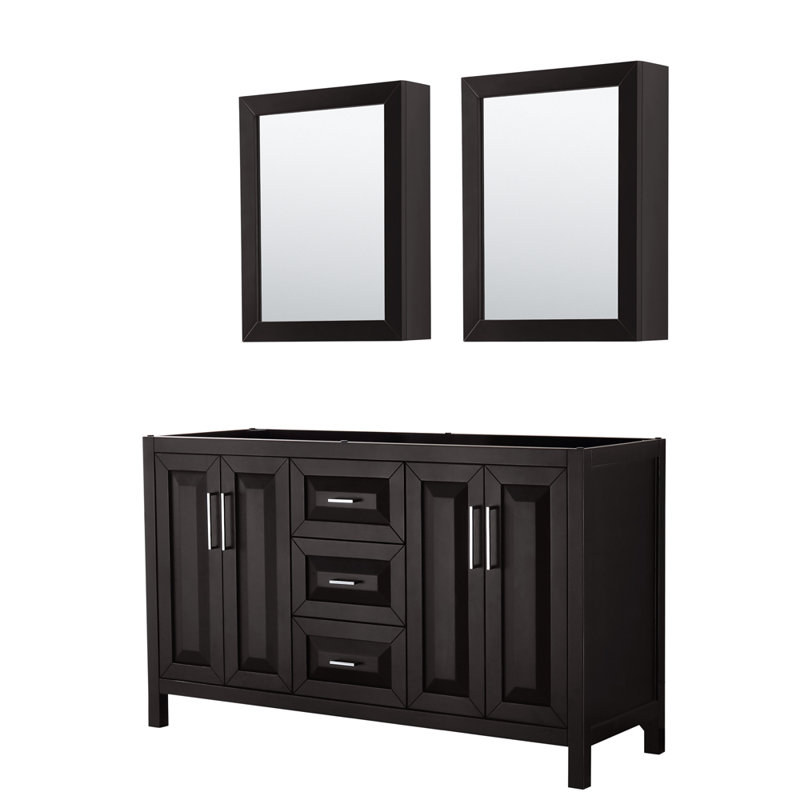 Daria 60'' W Double Vanity, Dark Espresso, Polished Chrome