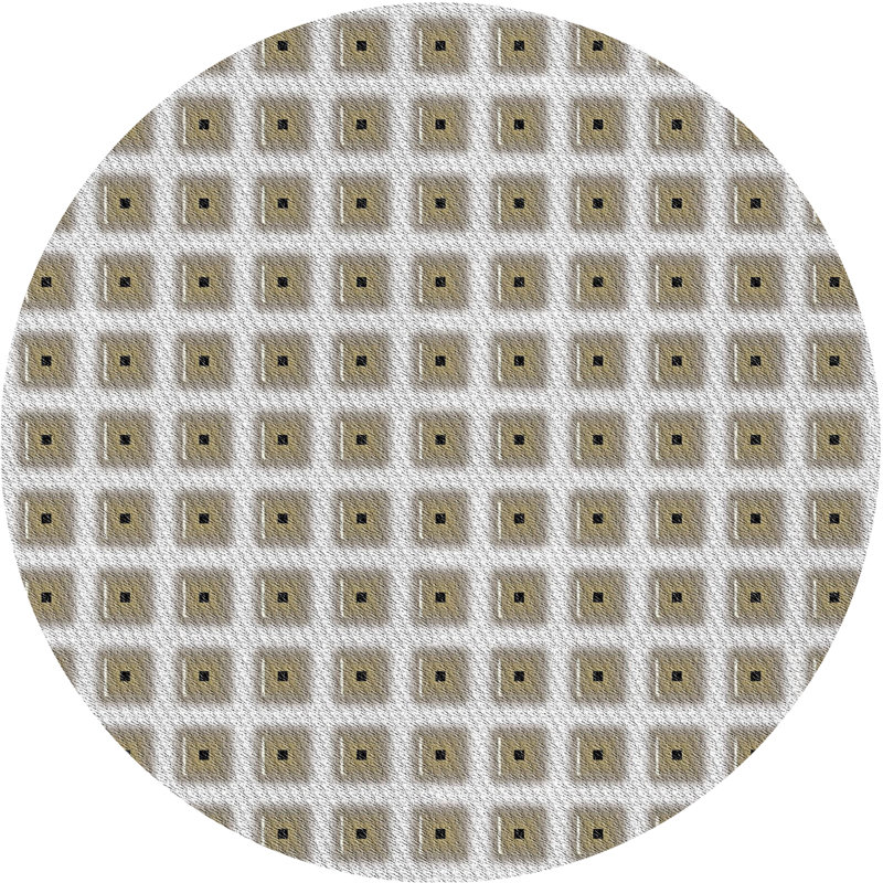 Tapis zone grise à motifs, Rond 4 pi