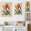 Iris rouge, illustration rétro sur toile-283746154-283746155