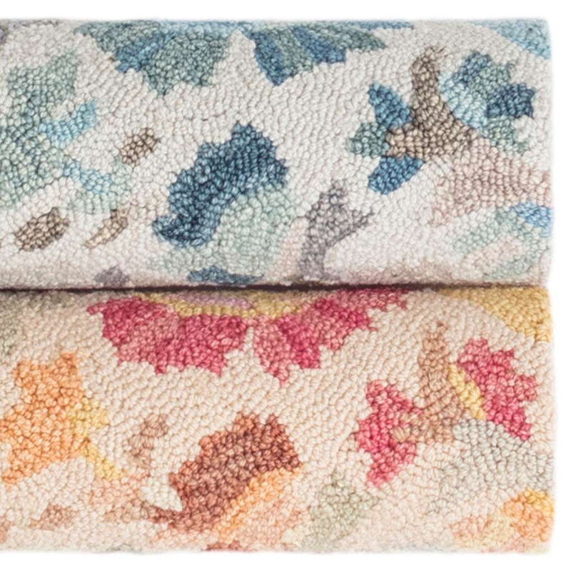 Ines Blue Hand Micro Hooked Wool Rug, Rectangle 9'6" x 13'6"